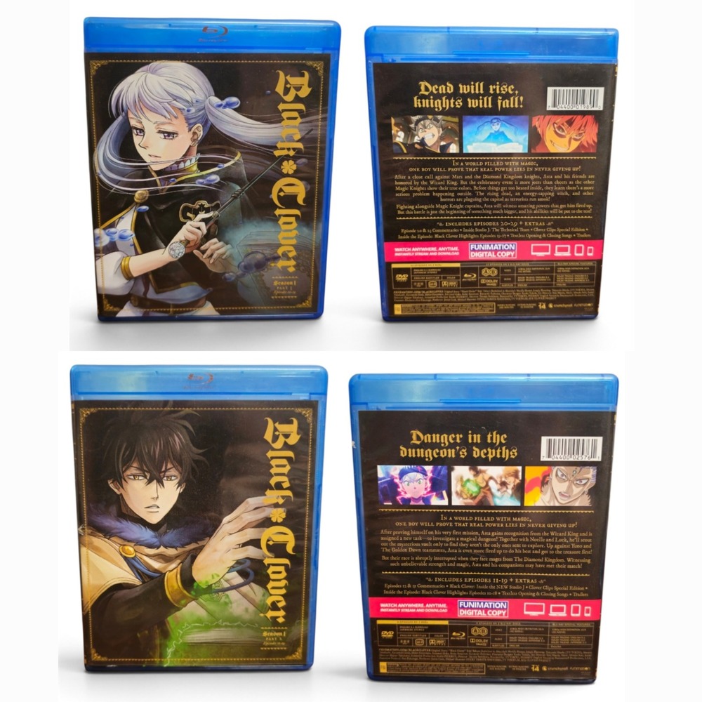 Black Clover Season 1 Parts 1-5 Blu-ray DVD Episodes 1-51 Blue Good Complete